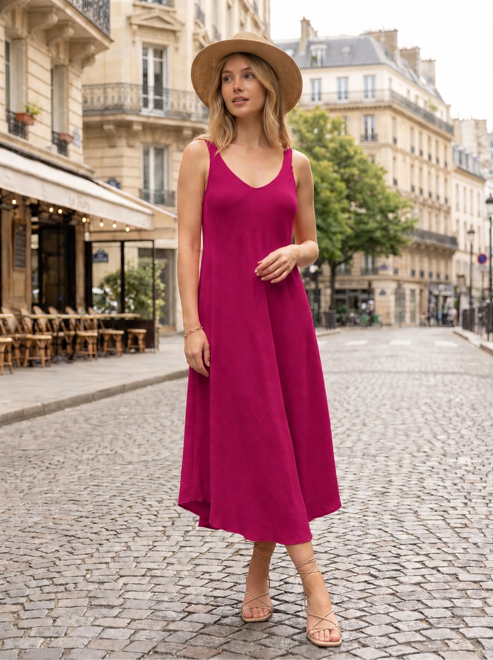 Robe rouge robe fluide 